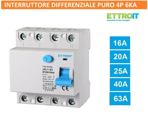 Interruttore differenziale - interruttore, 4p